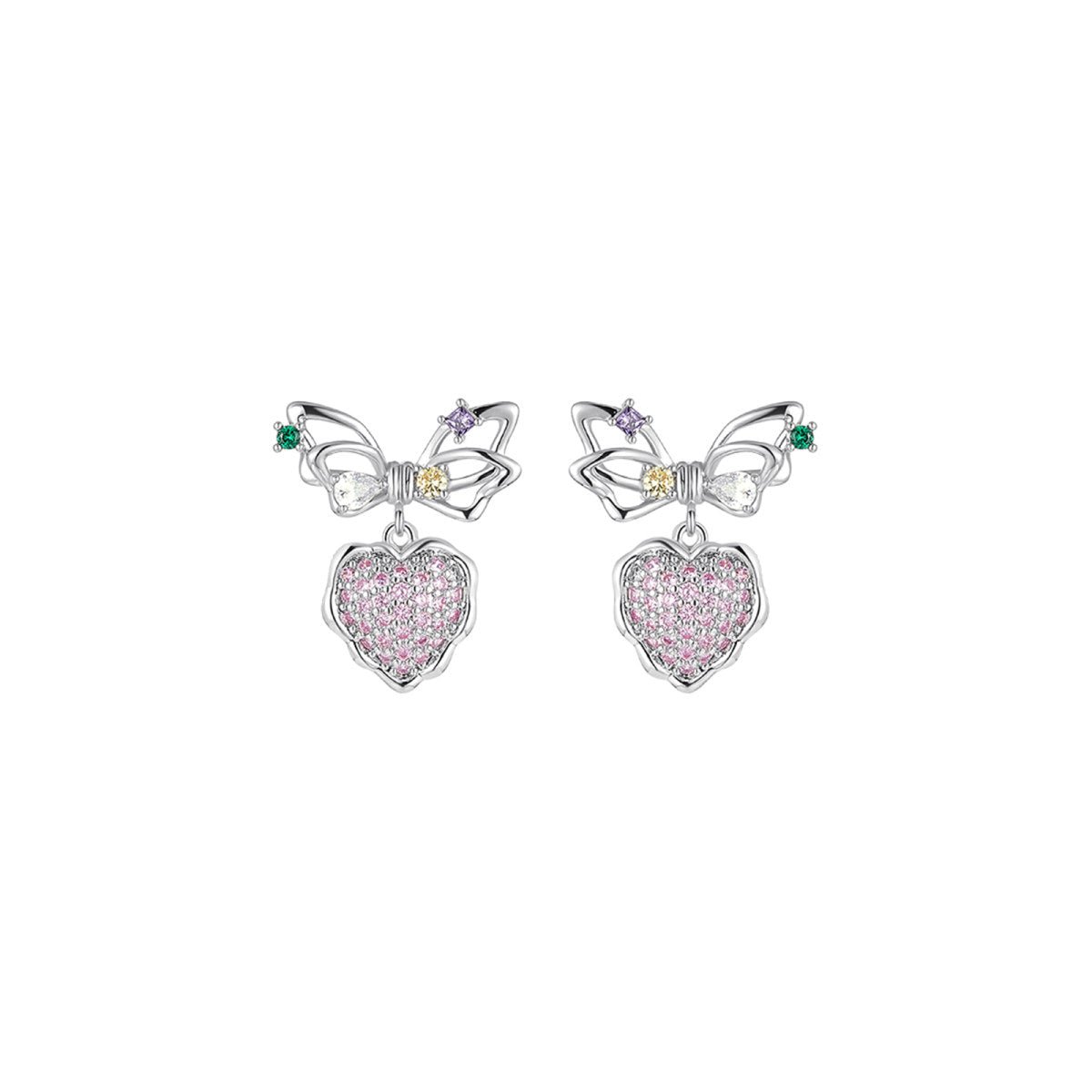 Halo Treasures Dangle Silver Earrings