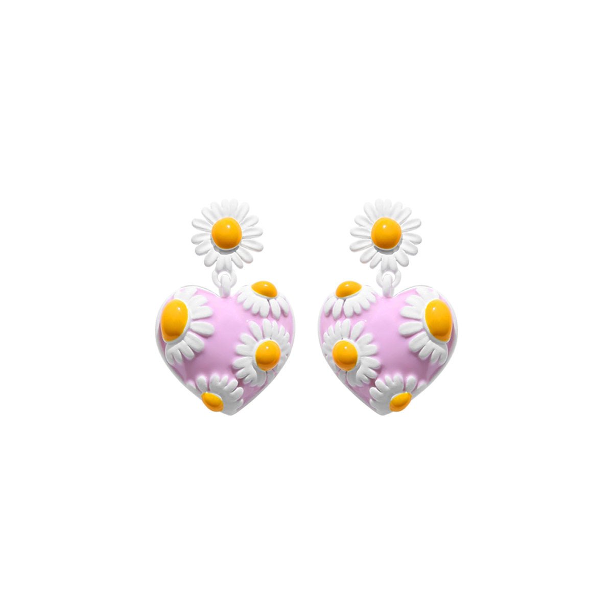 Darling Daisy Dangle Pink Earrings