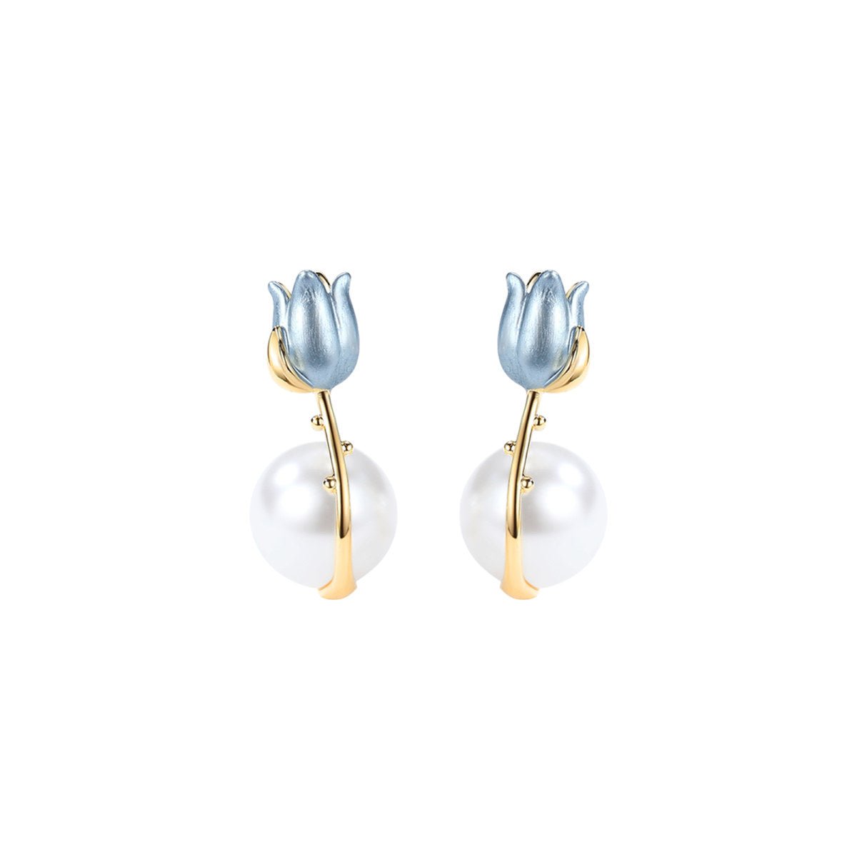 Turquoise Tulip Blue Earrings