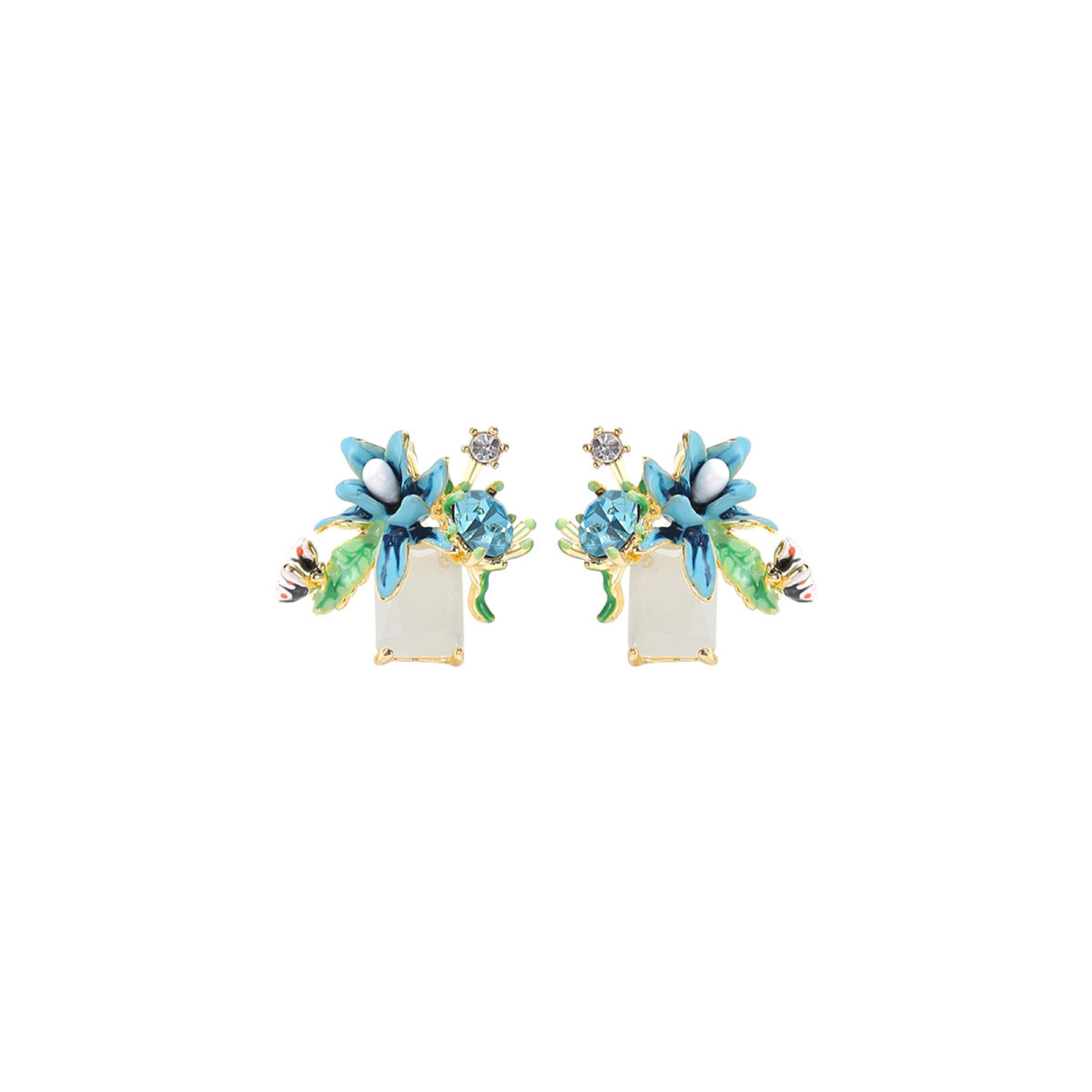 Siberian Iris Blue Earrings