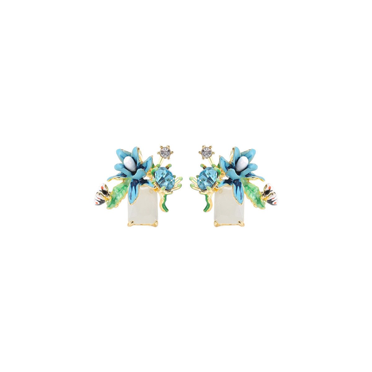 Siberian Iris Blue Earrings