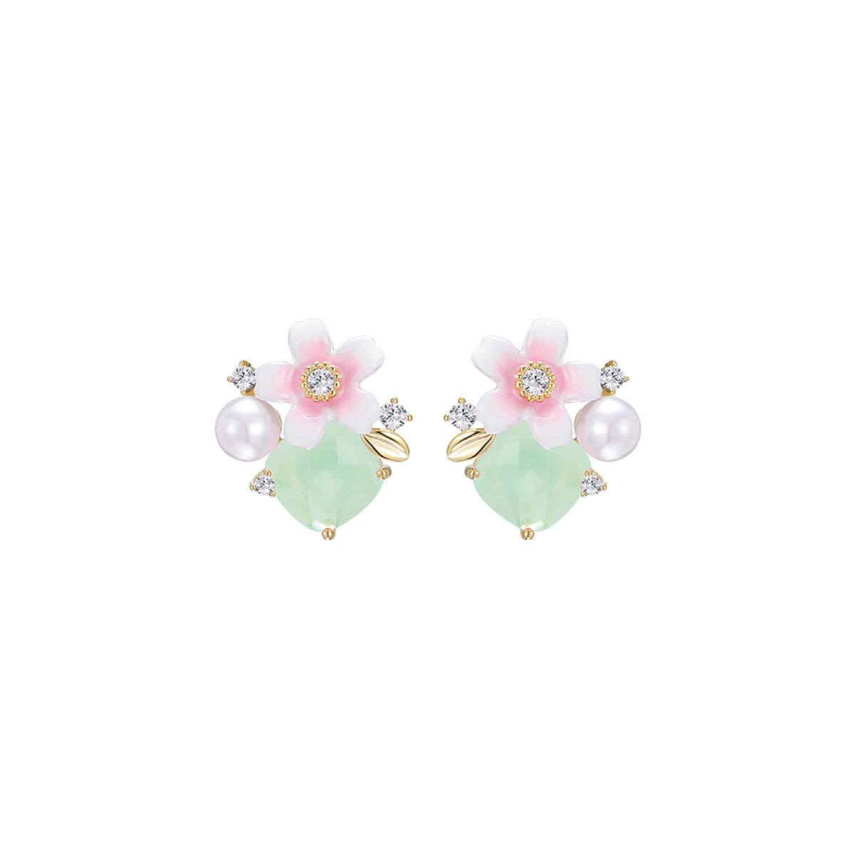 Springtime Jardin Green Earrings