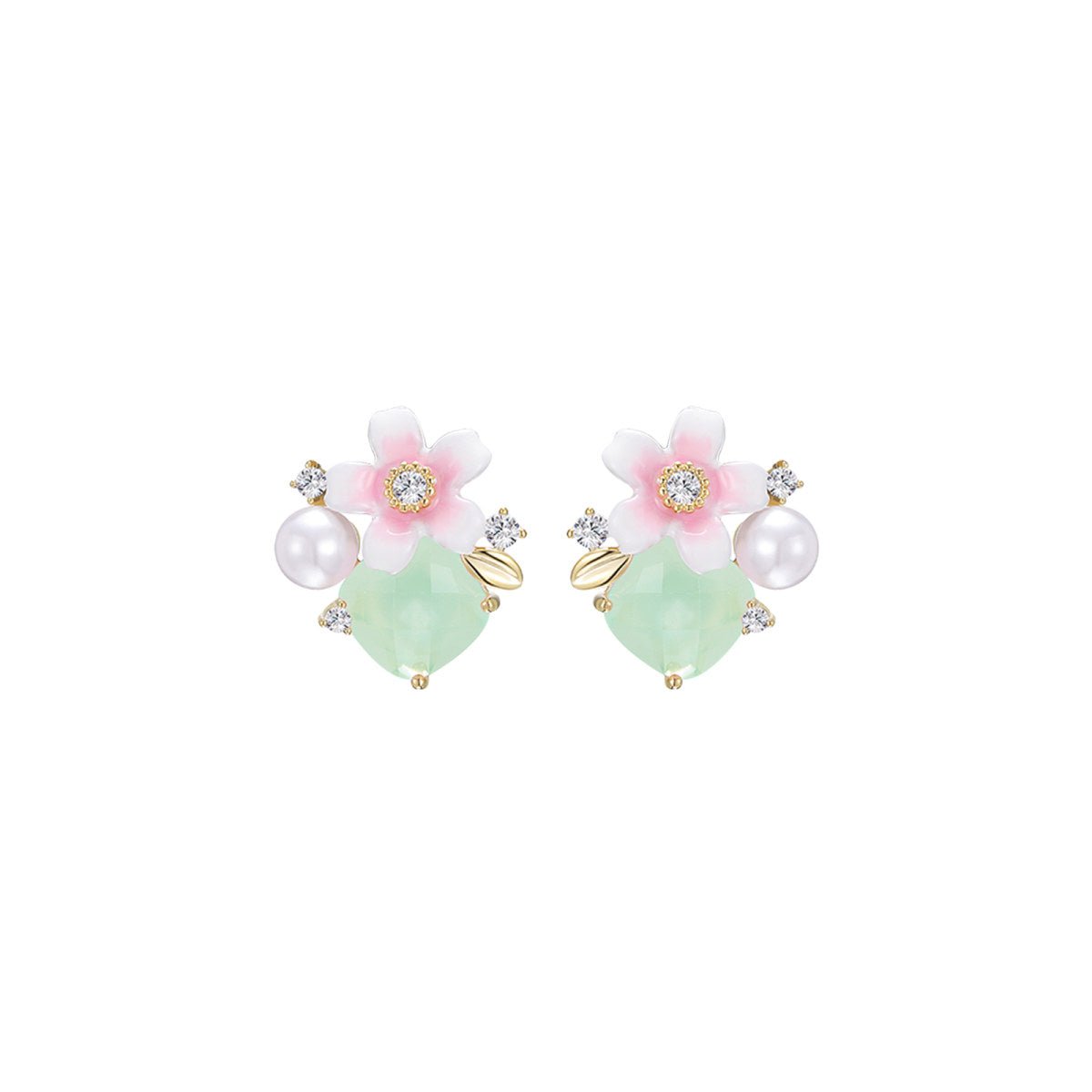 Springtime Jardin Green Earrings