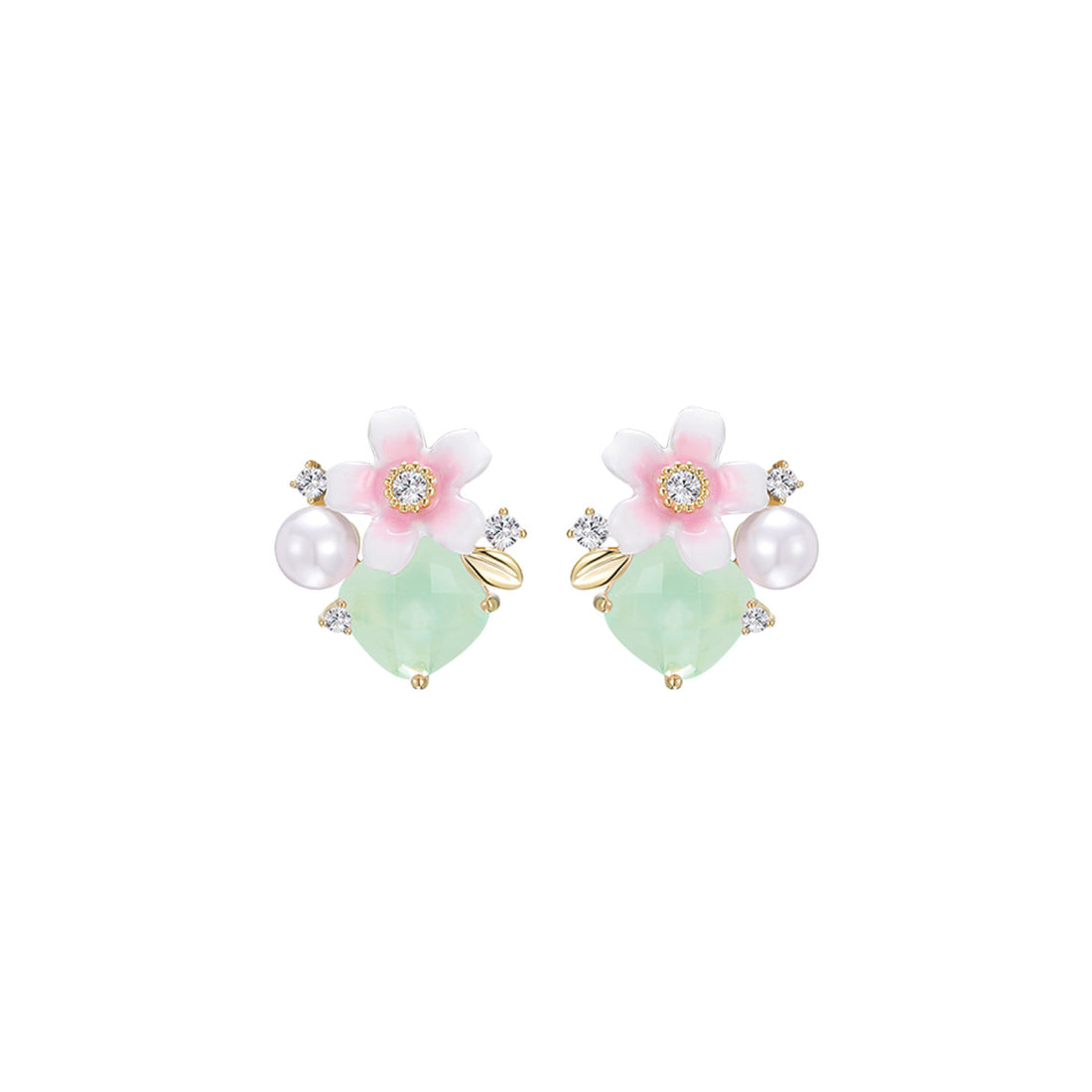 Springtime Jardin Green Earrings