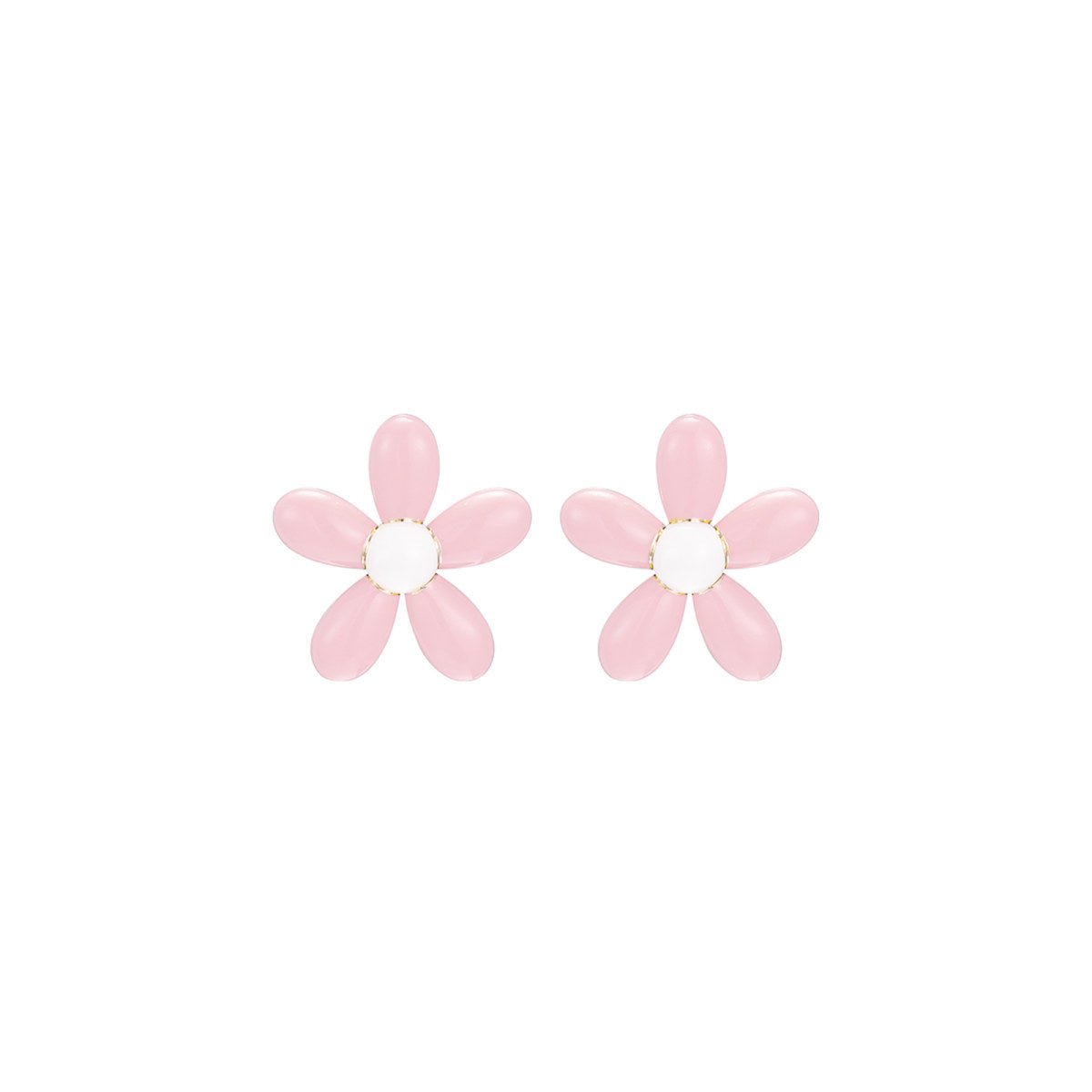 Tiny Delightful Flower Stud Pink Earrings