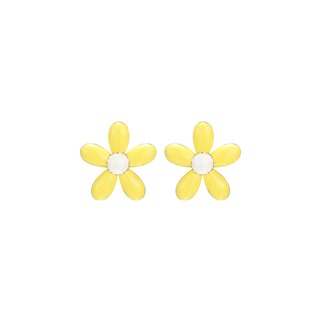 Tiny Delightful Flower Stud Yellow Earrings