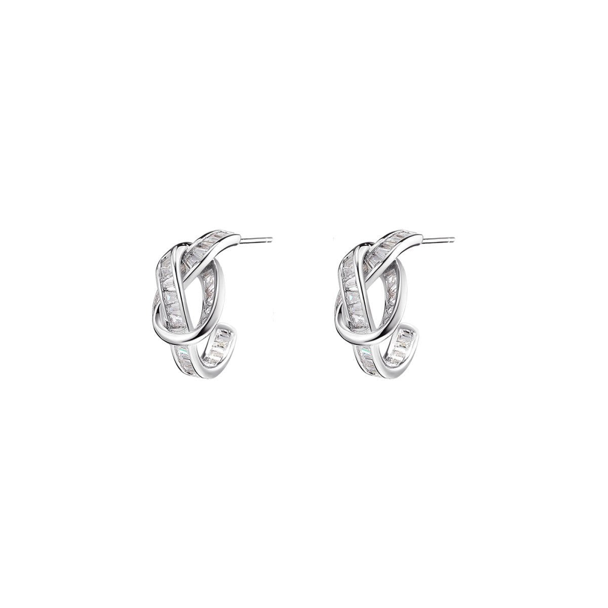 Open Knot Silver Earrings