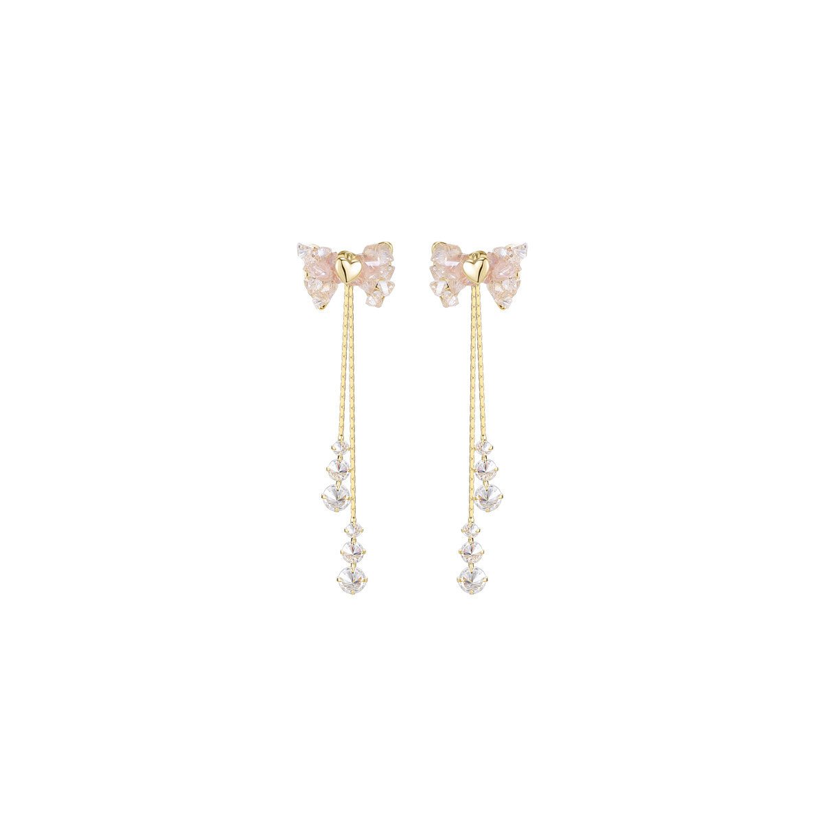 Candy Ribbon Tassle Gold Earrings