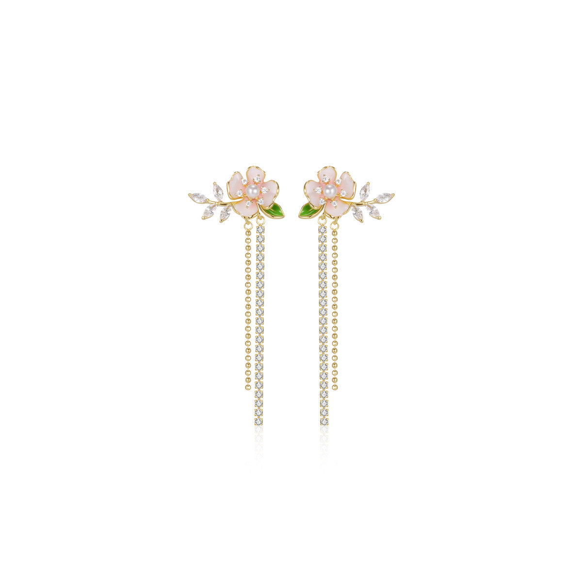 Mids-summer Day Tassle Pink Earrings