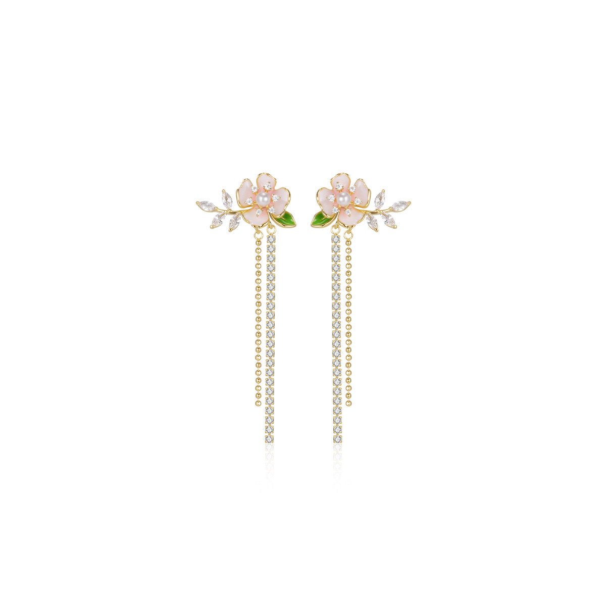 Mids-summer Day Tassle Pink Earrings