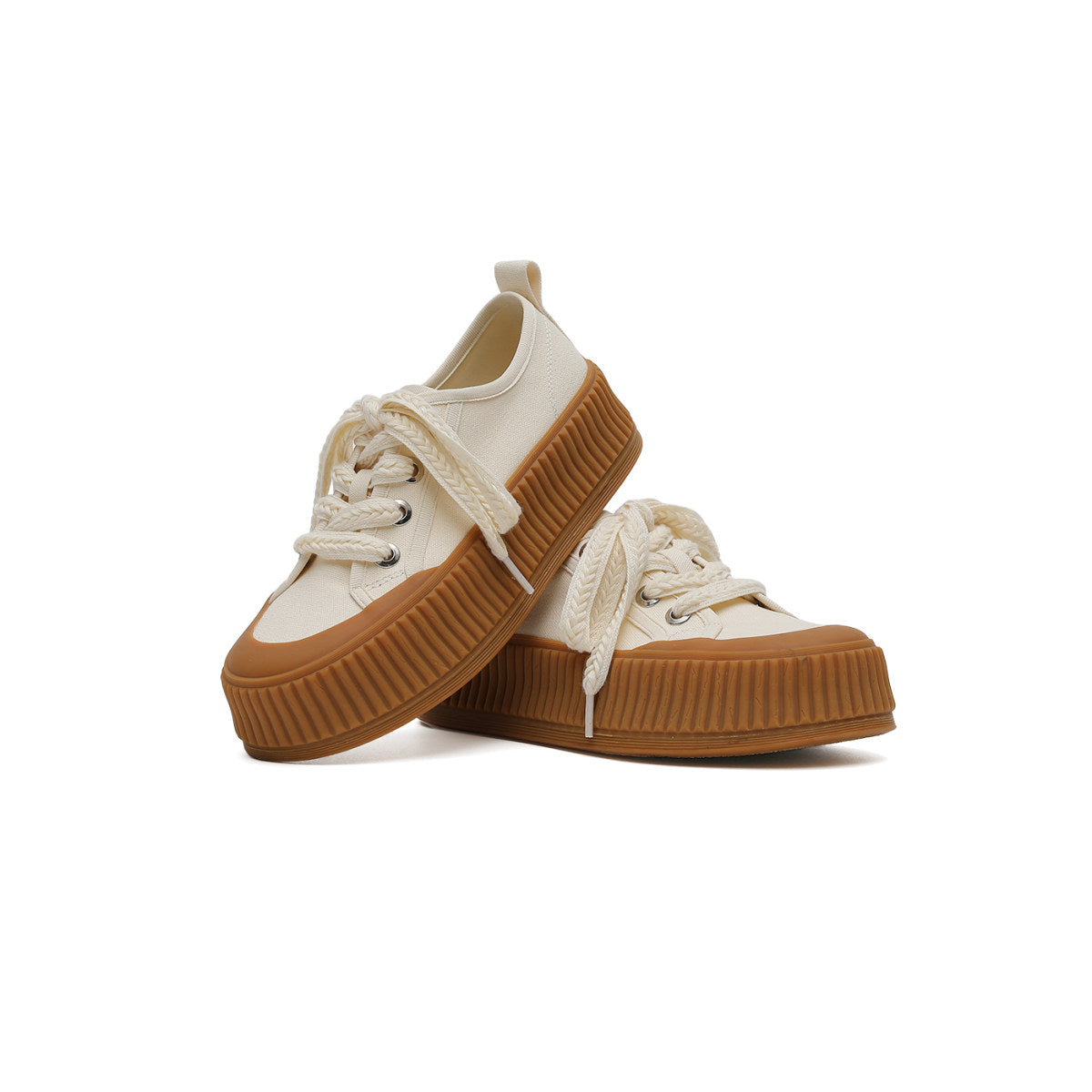 Wheat Platform Apricot Canvas Sneakers