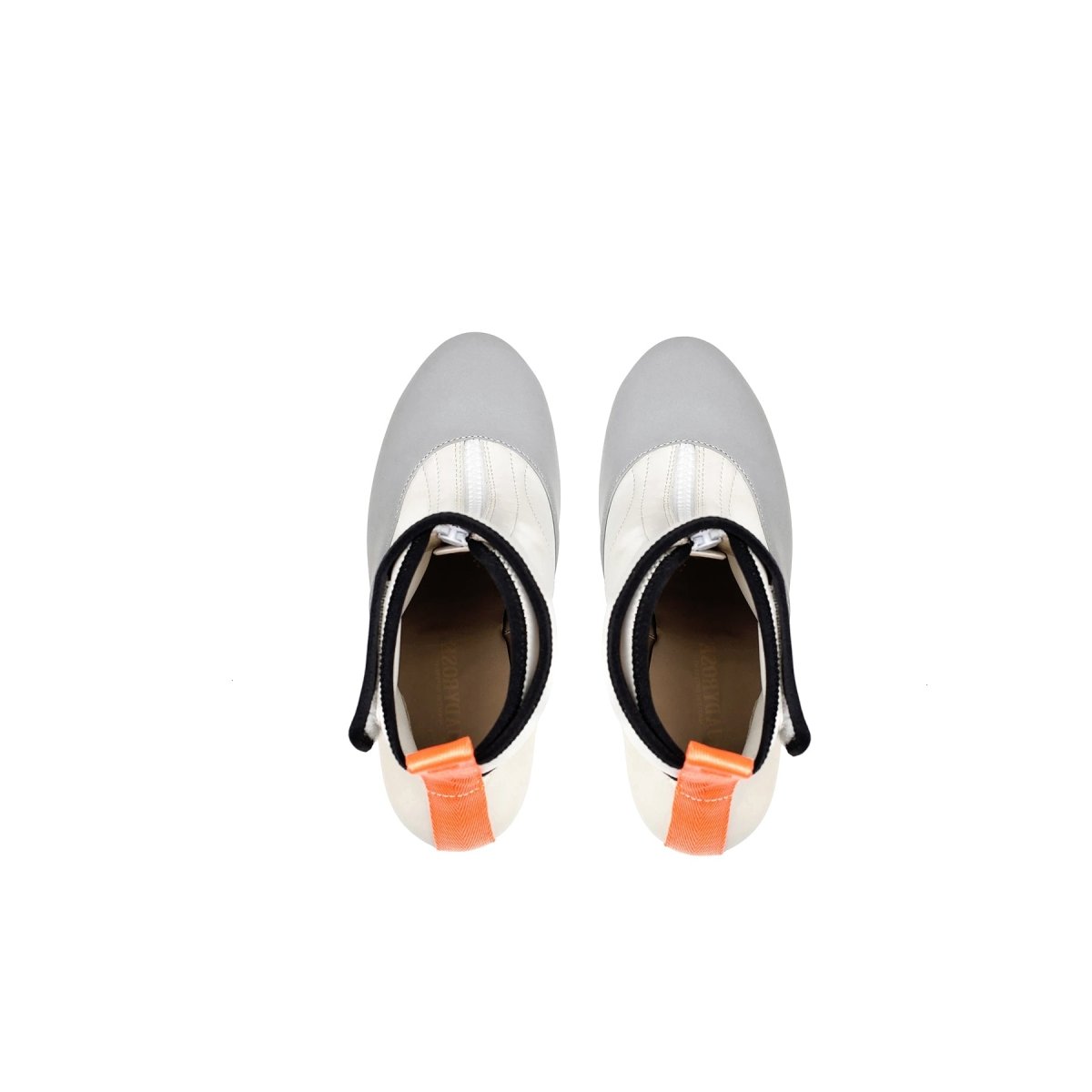 abstract swirl leather ankle boots all white 5