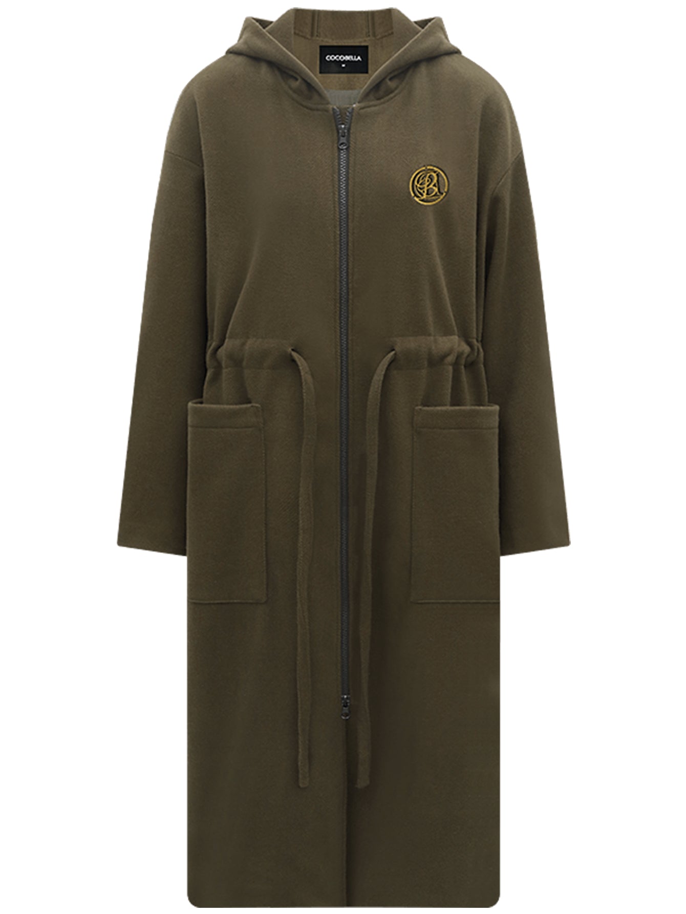 adjustable drawstring brown hooded wool coat women all brown 4