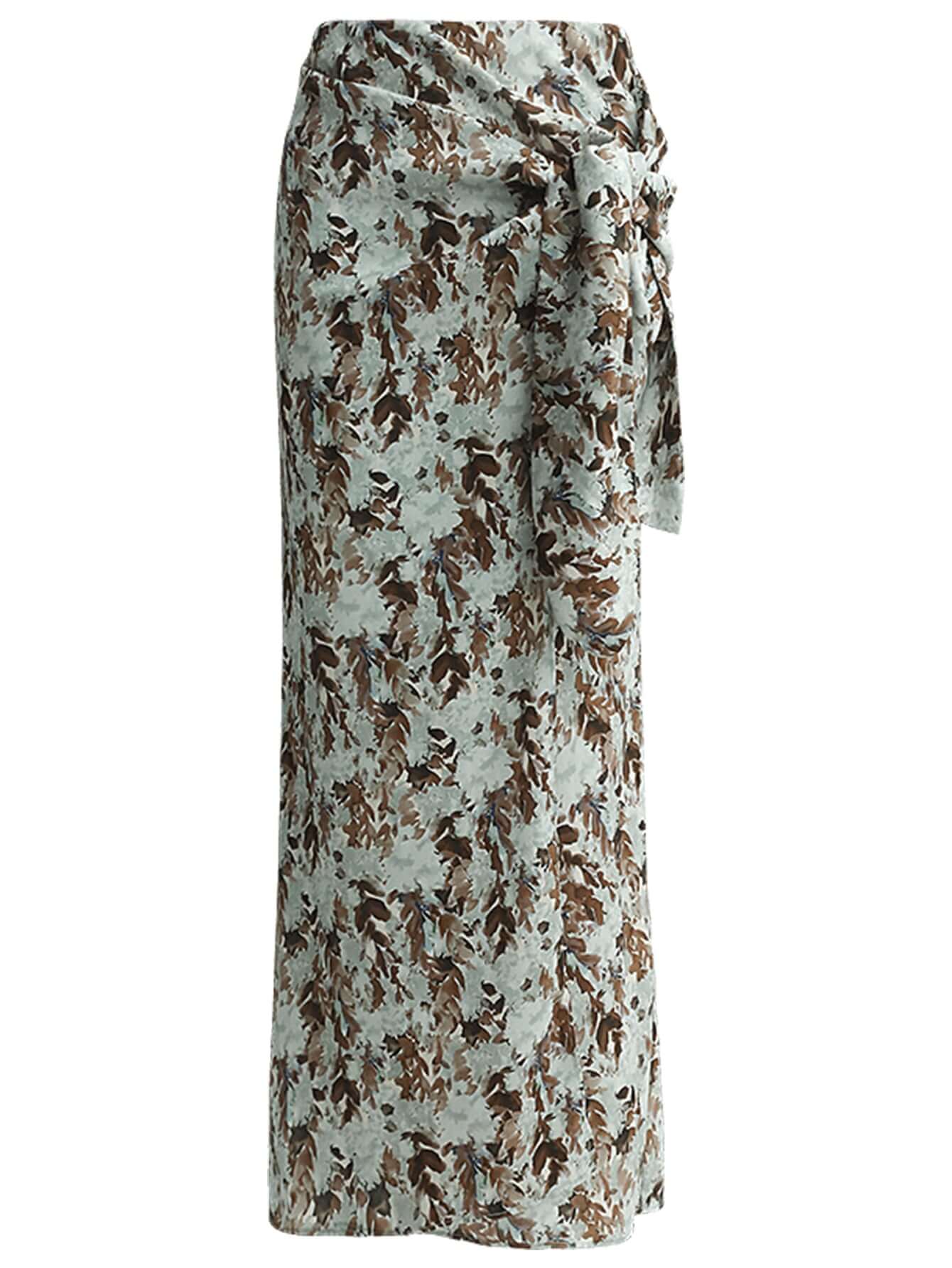 aesthetic side twist grassland wrap skirt all mint 4