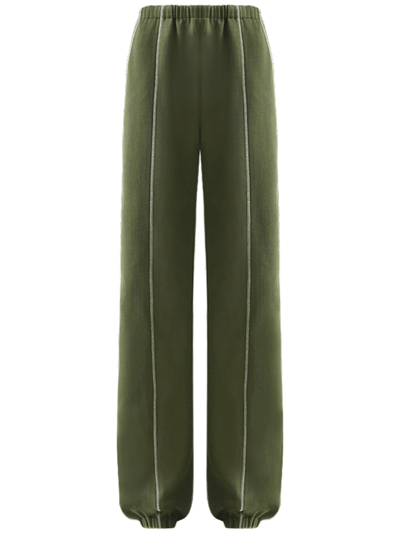 airy green sweater pants with contrast piping details all green 5