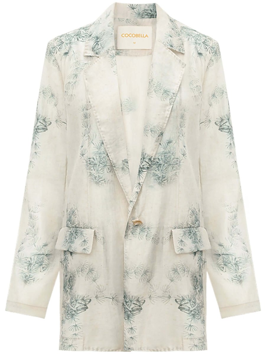 artistic green print blazer all green 4