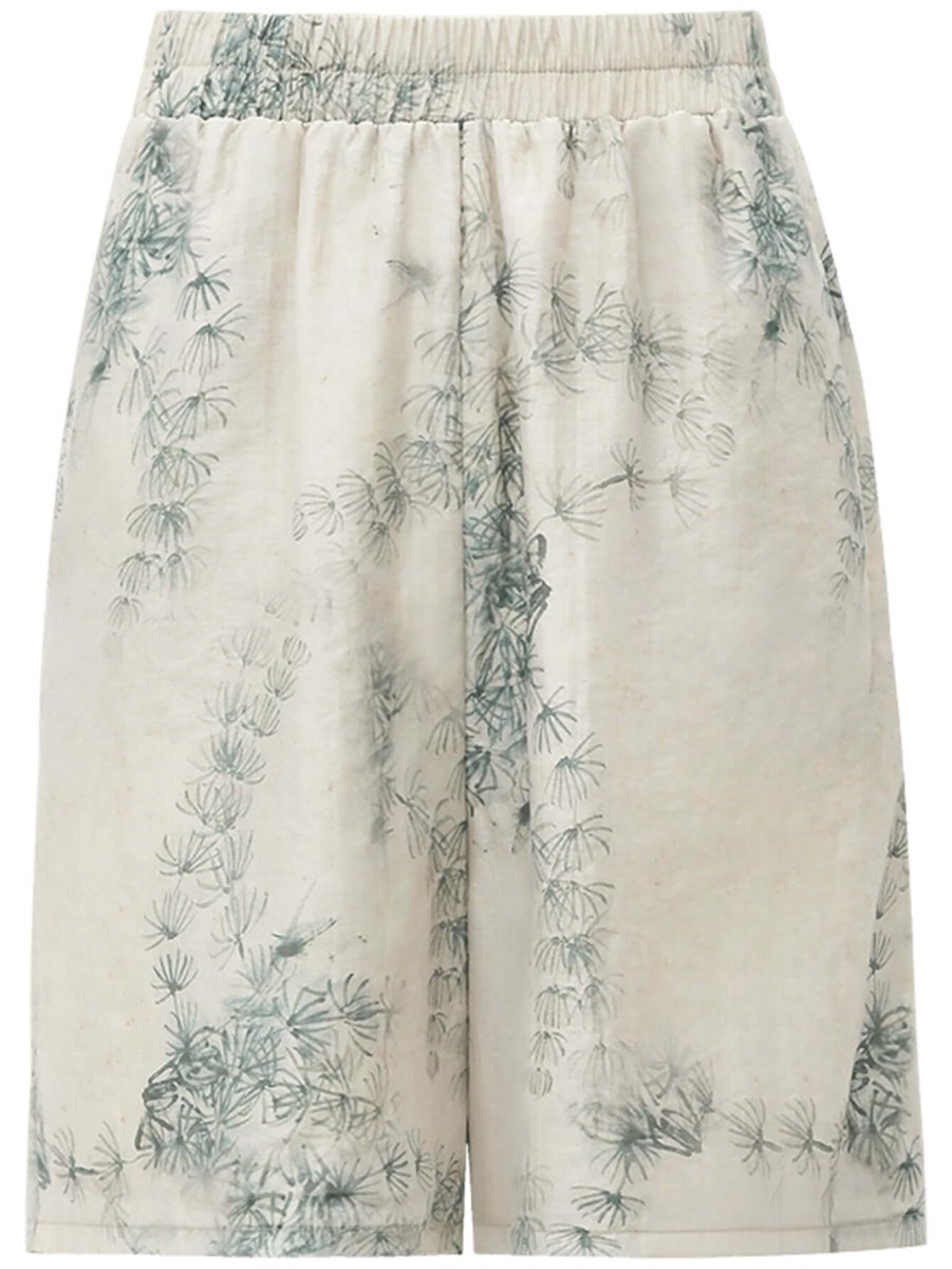 artistic green printed shorts all green 4