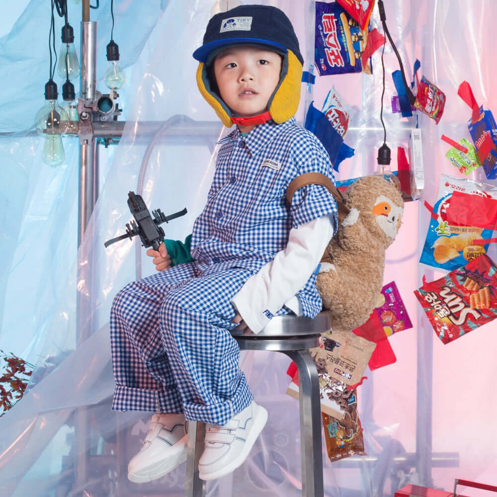 azure blue lightweight fleece lined kids sneakers all blue 6