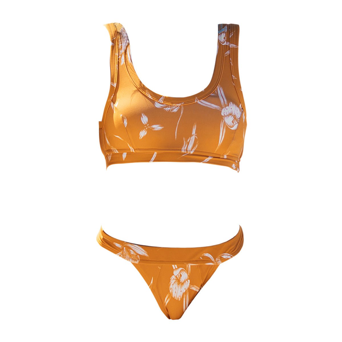 beach babe orange floral two piece bikini all orange 4