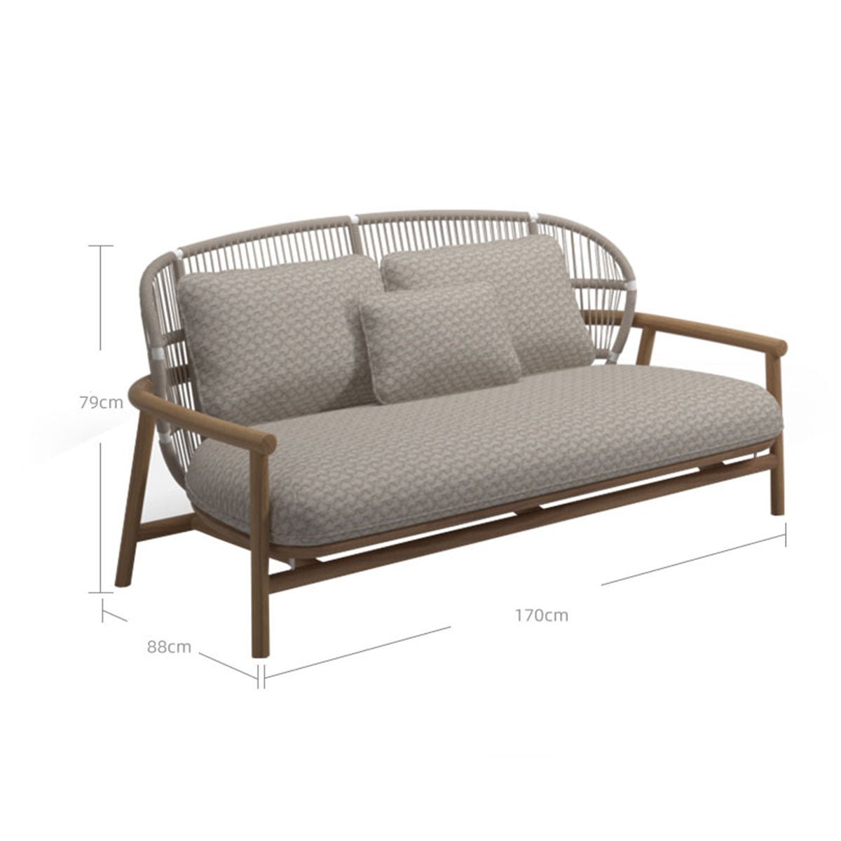 billy low back lounge chair two seater grey 3