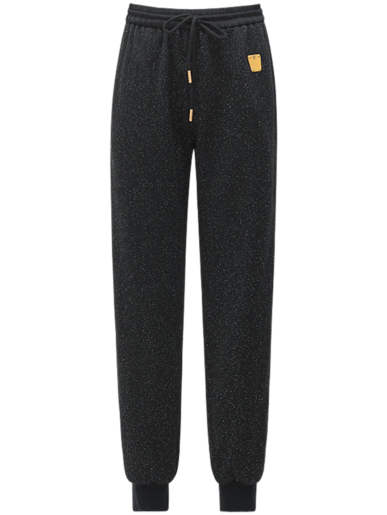 black sporty rib cuff pants all black 4