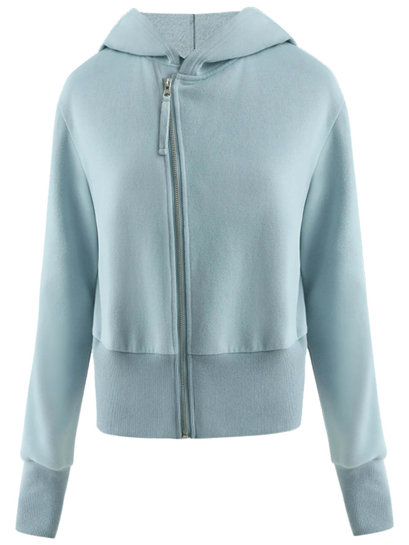 blue cropped zip through hoodie all blue 4