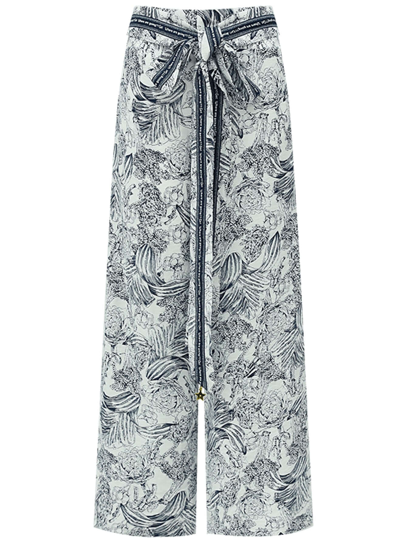 breezy tie waist wide leg floral pants all floral 4