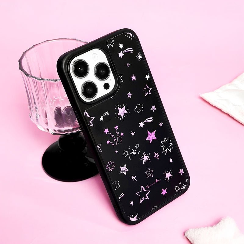 Casey Reduced Star Pink Twinkling Stars AG Matte Phone Case – Magnetic Anti-Fingerprint Protective Cover