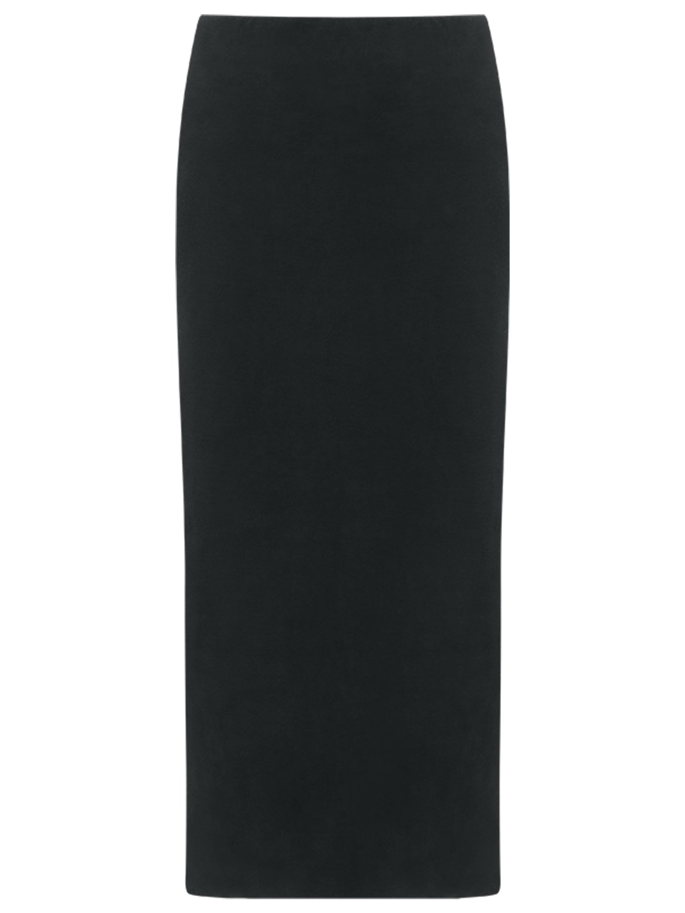 classic tailored back slit skirt all black 4