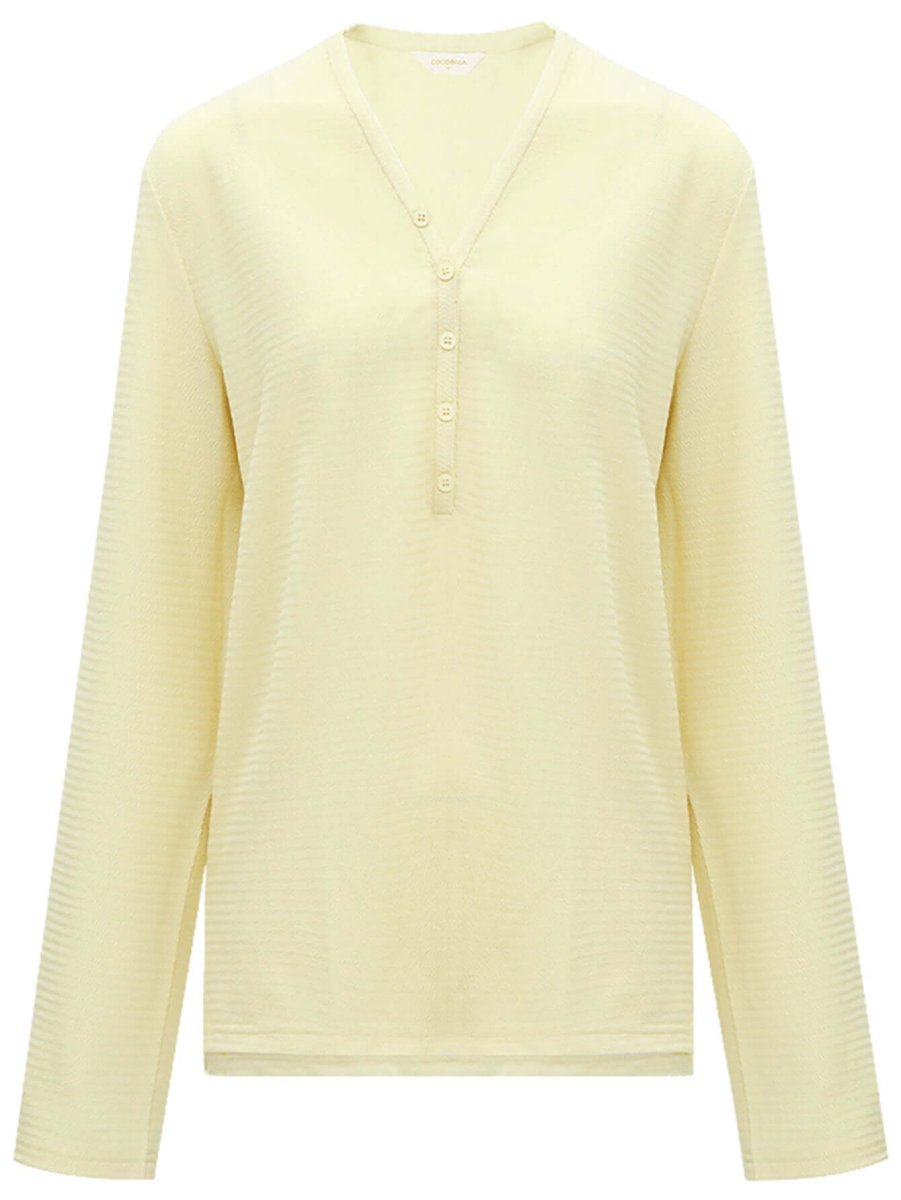 classic v neck jacquard tee all yellow 4