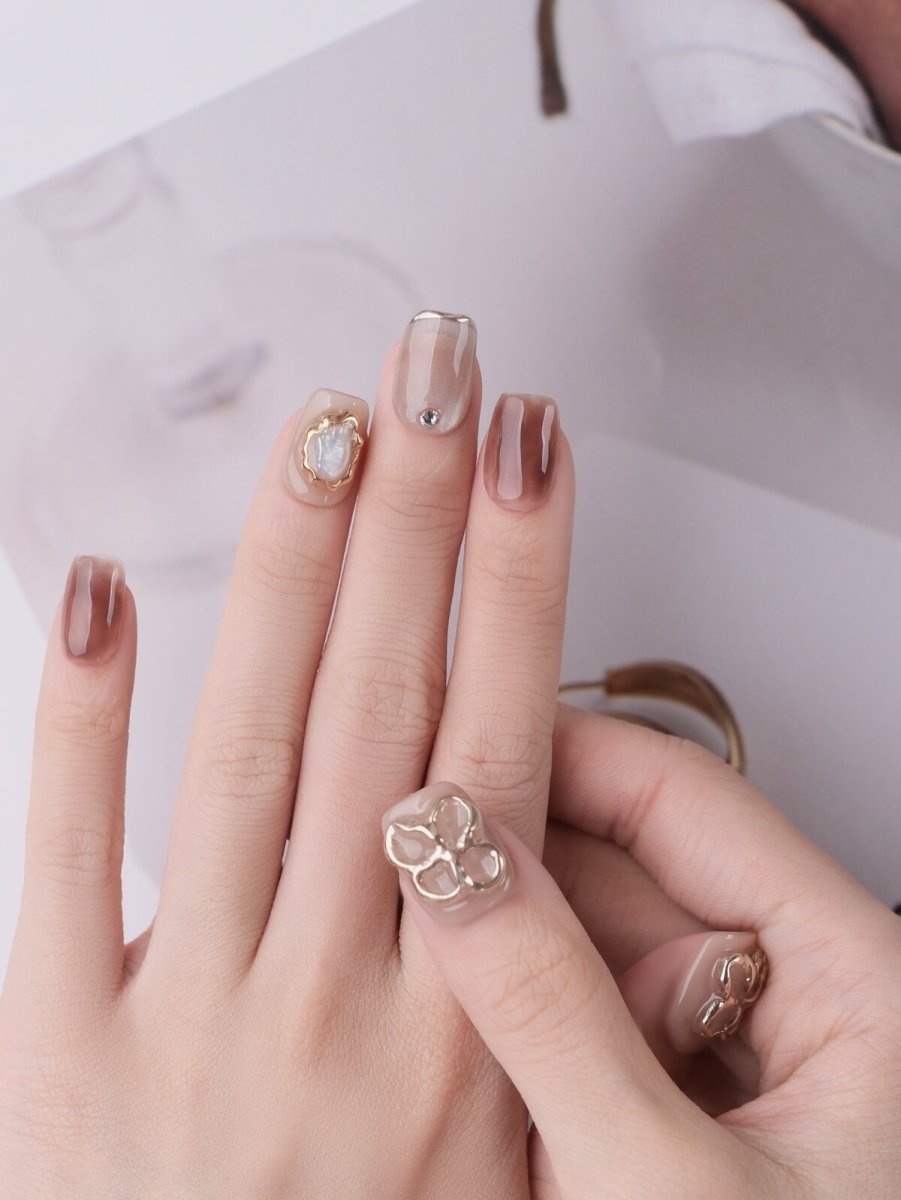 Cocoa Sugar 3D Press-On Nails