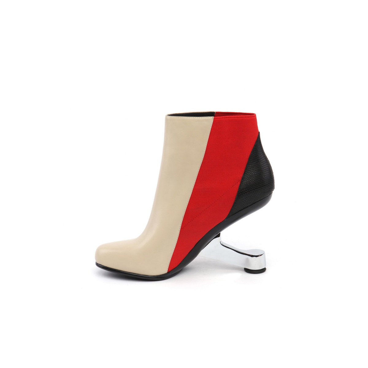 color block leather ankle boots all apricot 4