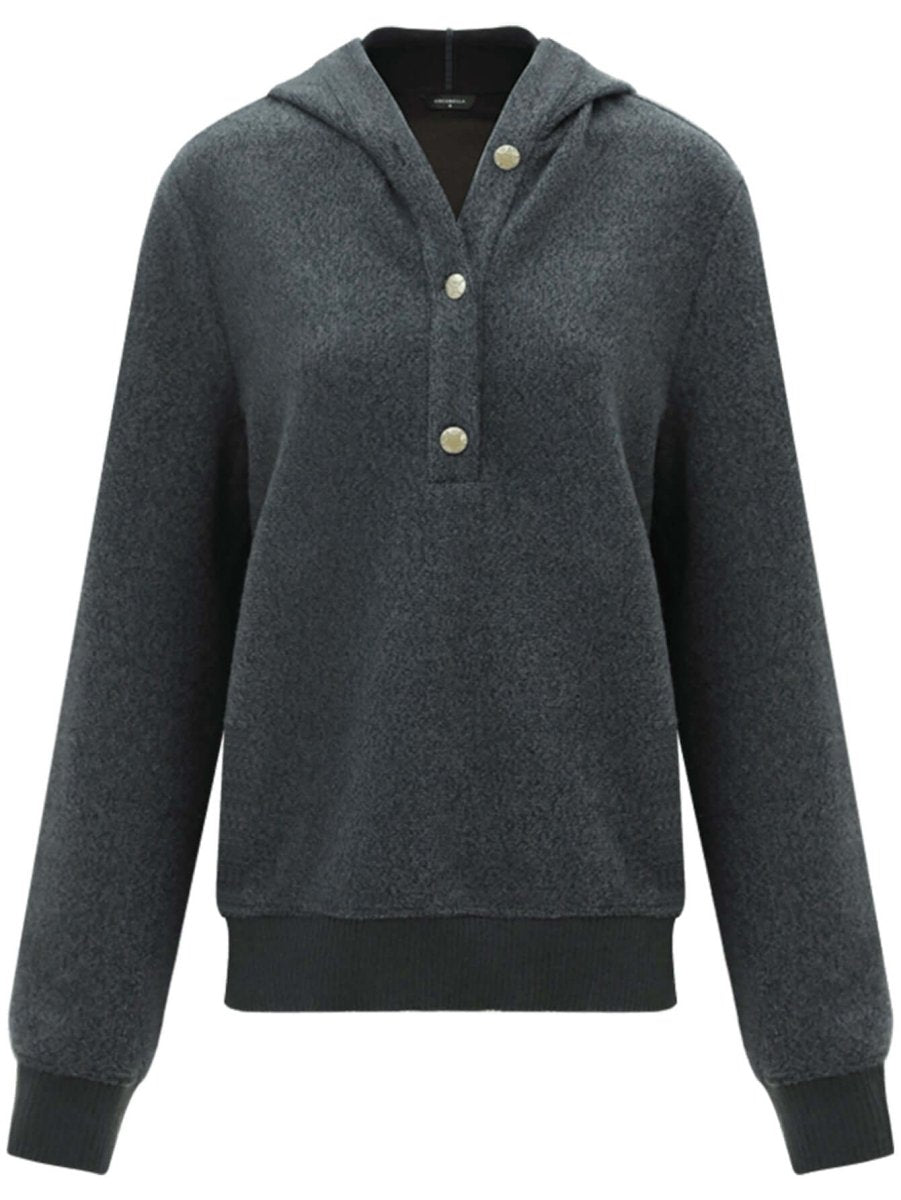 cozy button up grey hooded sweater all grey 4