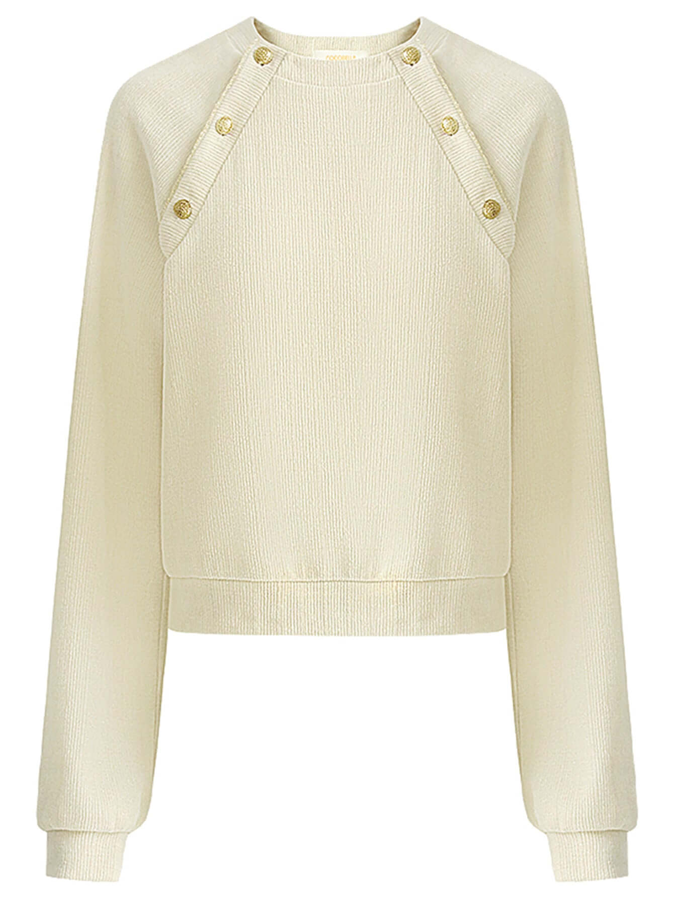 cream knit swear with gold snap buttons all cream 4