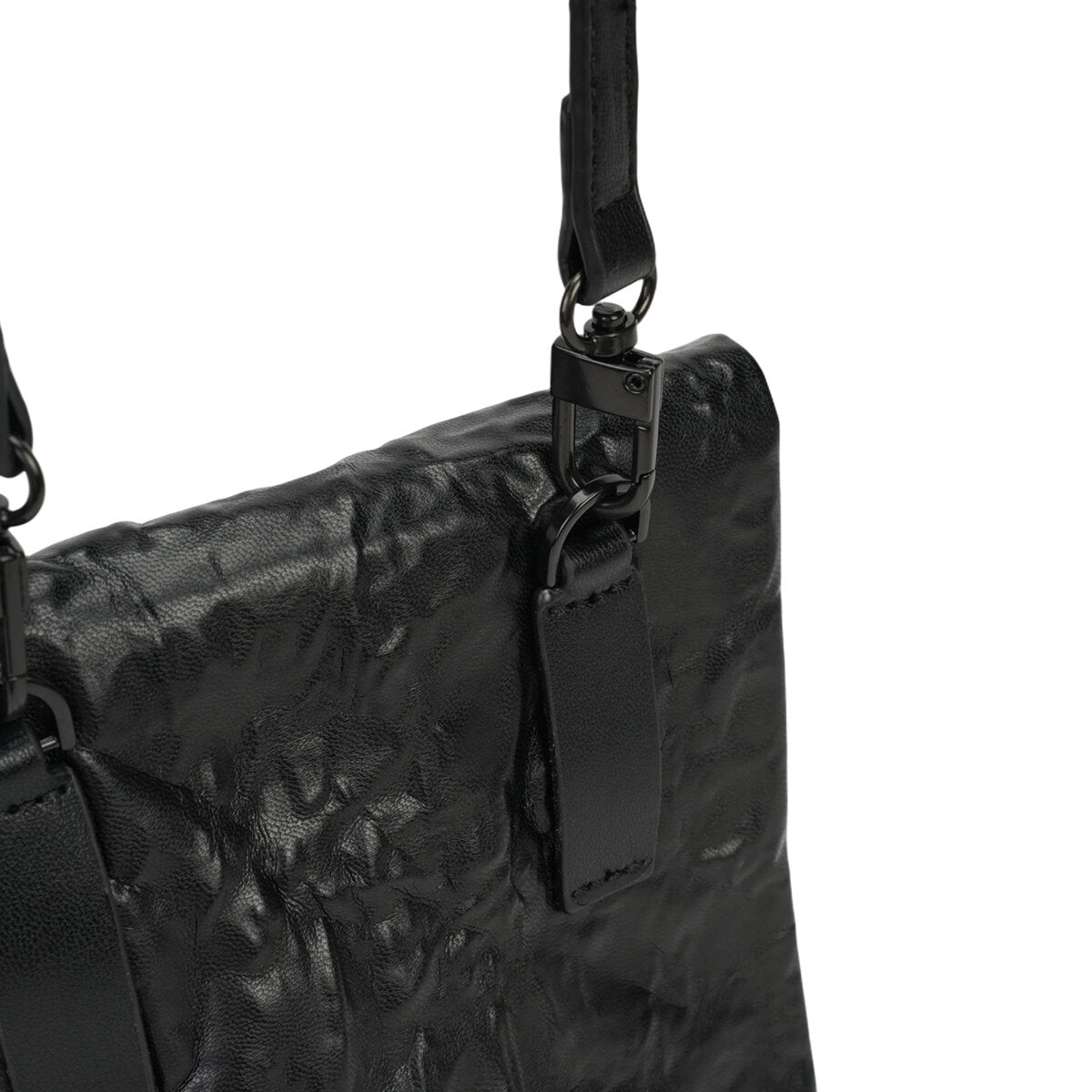 Crinkled Roll-Top Crossbody Bag – 3-Way Mini Messenger & Belt Bag