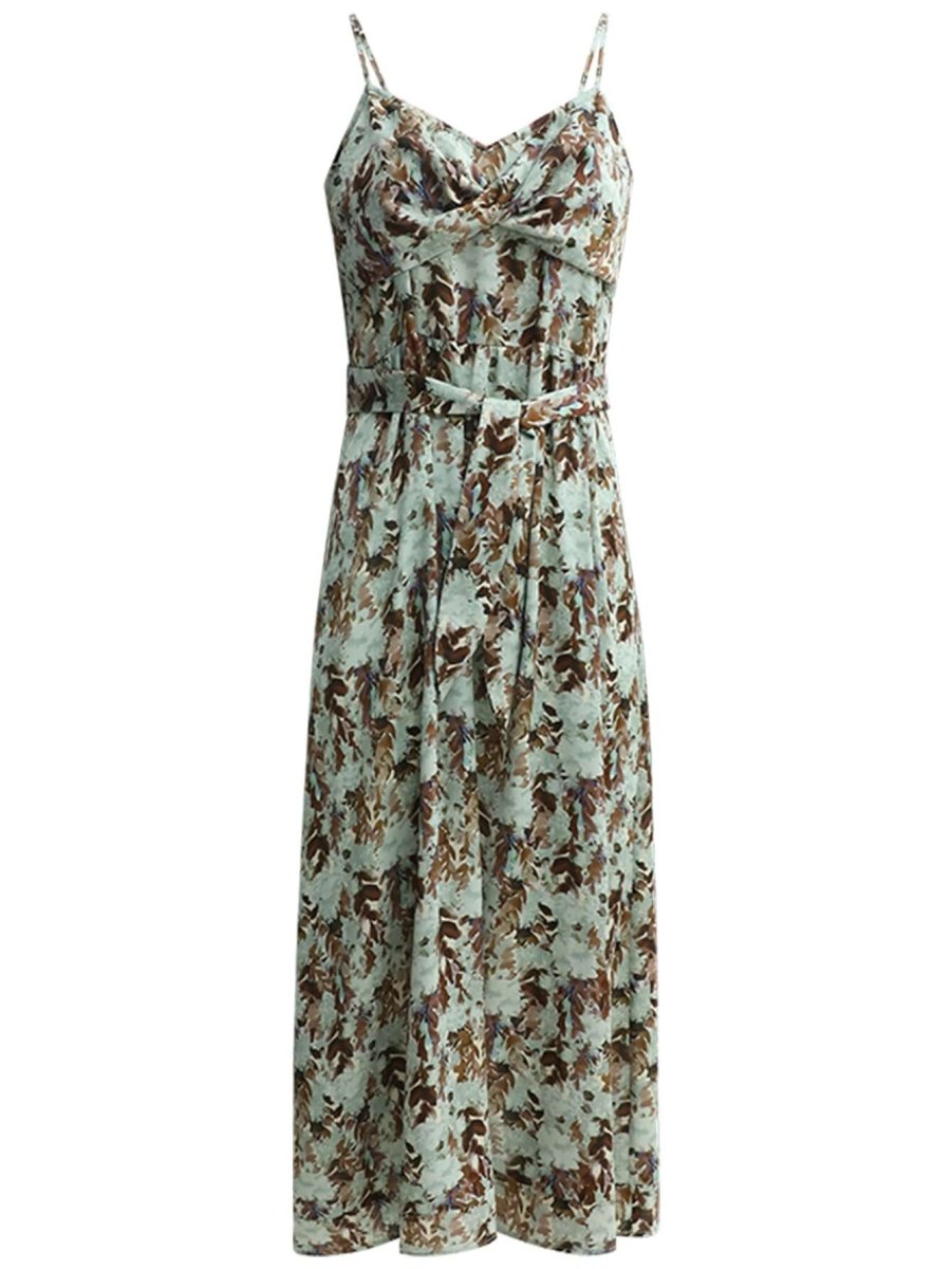 delicate grassland green strappy chiffon maxi dress all green 4