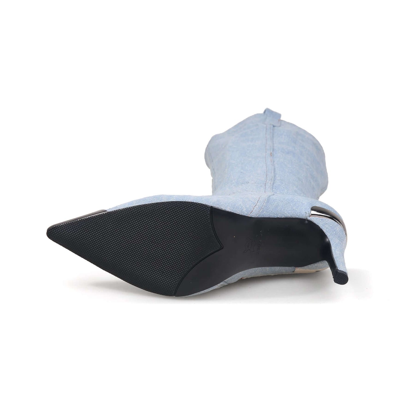 denim blue knee high boots all blue 7