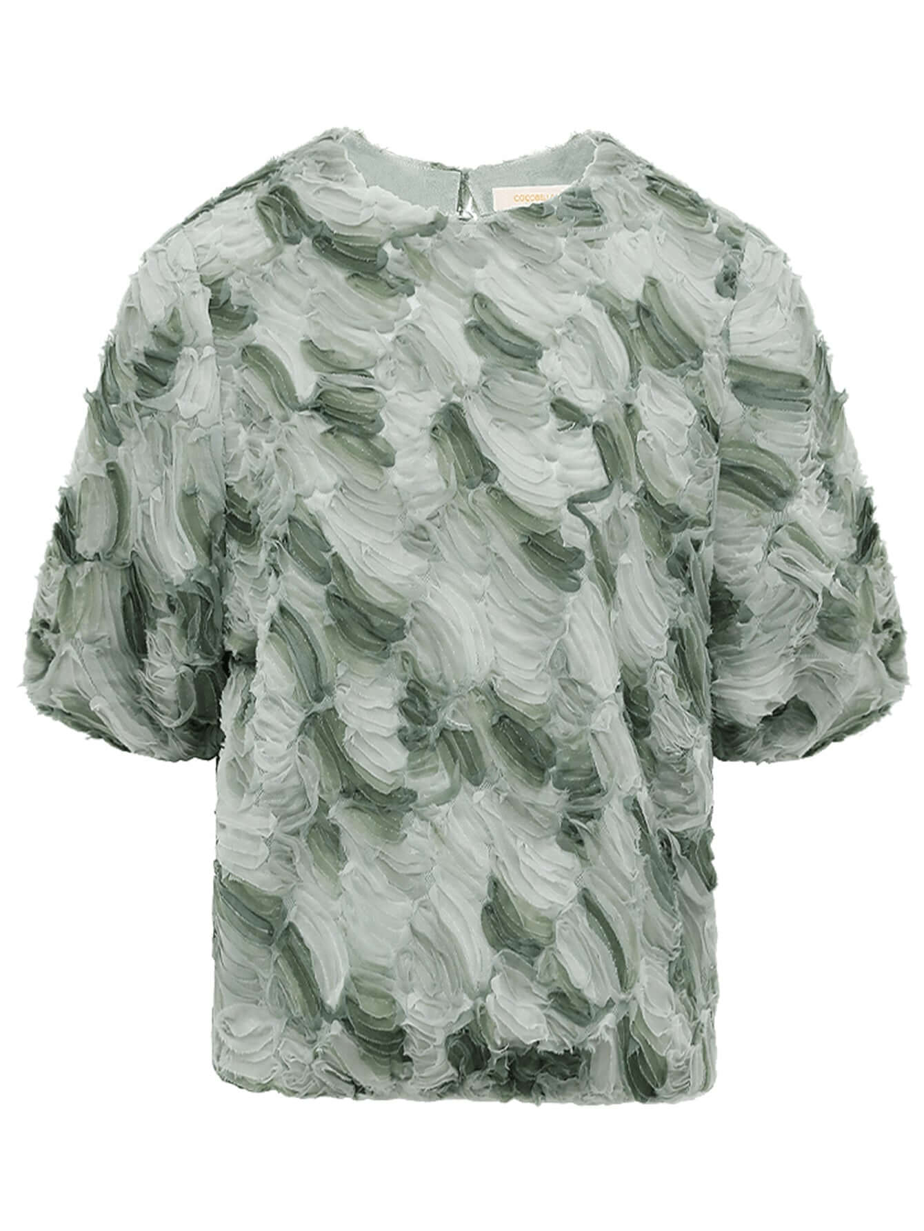 floral applique gradient mint green mesh sleeve top all mint 4