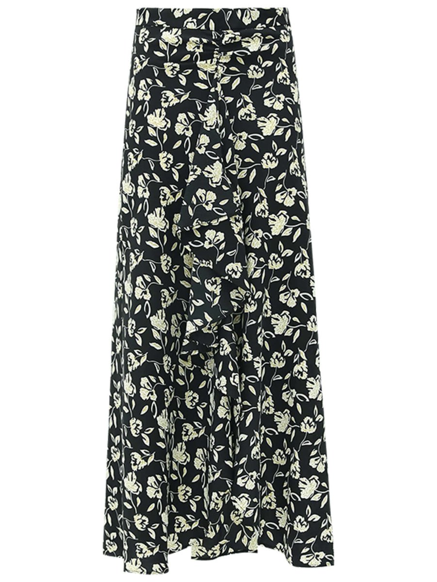 floral black wrap skirt all black 4