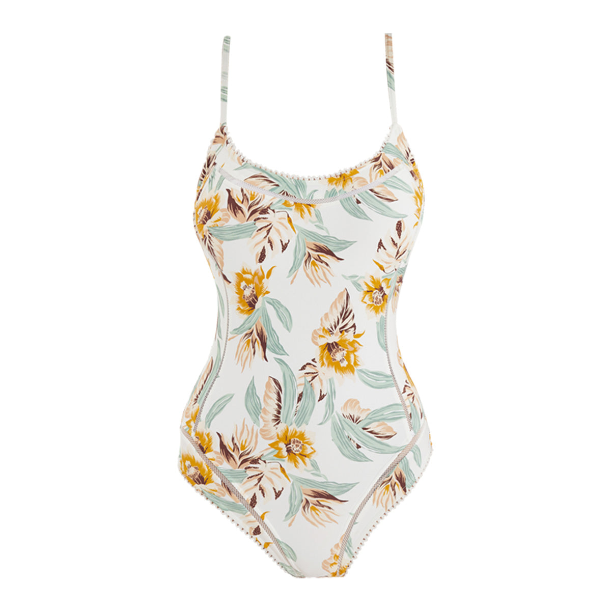 floral one piece swimsuit with thin straps and back cutouts all floral 4