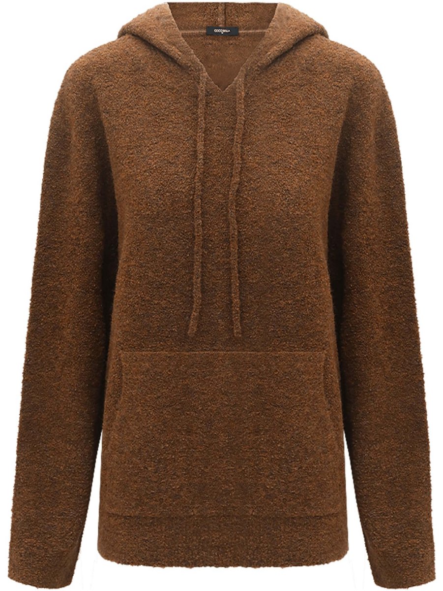 fluffy brown hooded sweater all brown 4