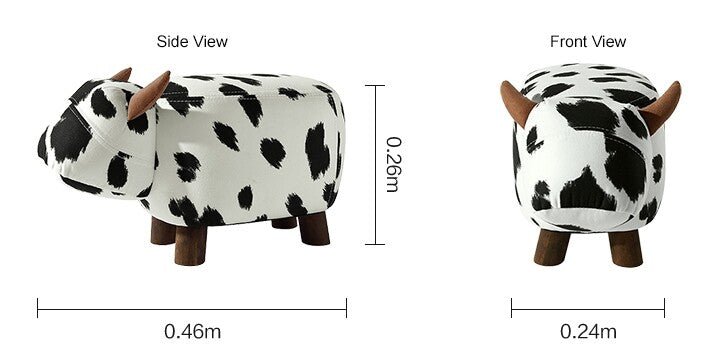 friendly cow kids black and white stool all 8