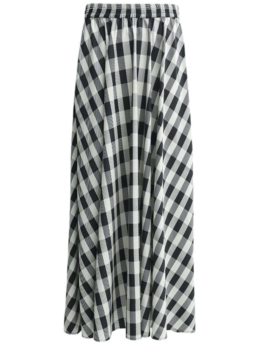 full a line high waist checkered maxi skirt all check 5