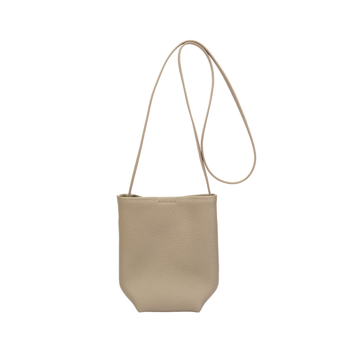 Genuine Tuscany Leather Mini Bucket Bag – Convertible Knotted Strap Crossbody Handbag