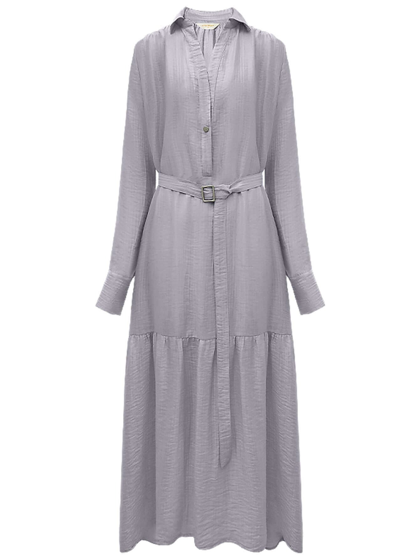 glam purple pleated long sleeve shirt dress all silver 4