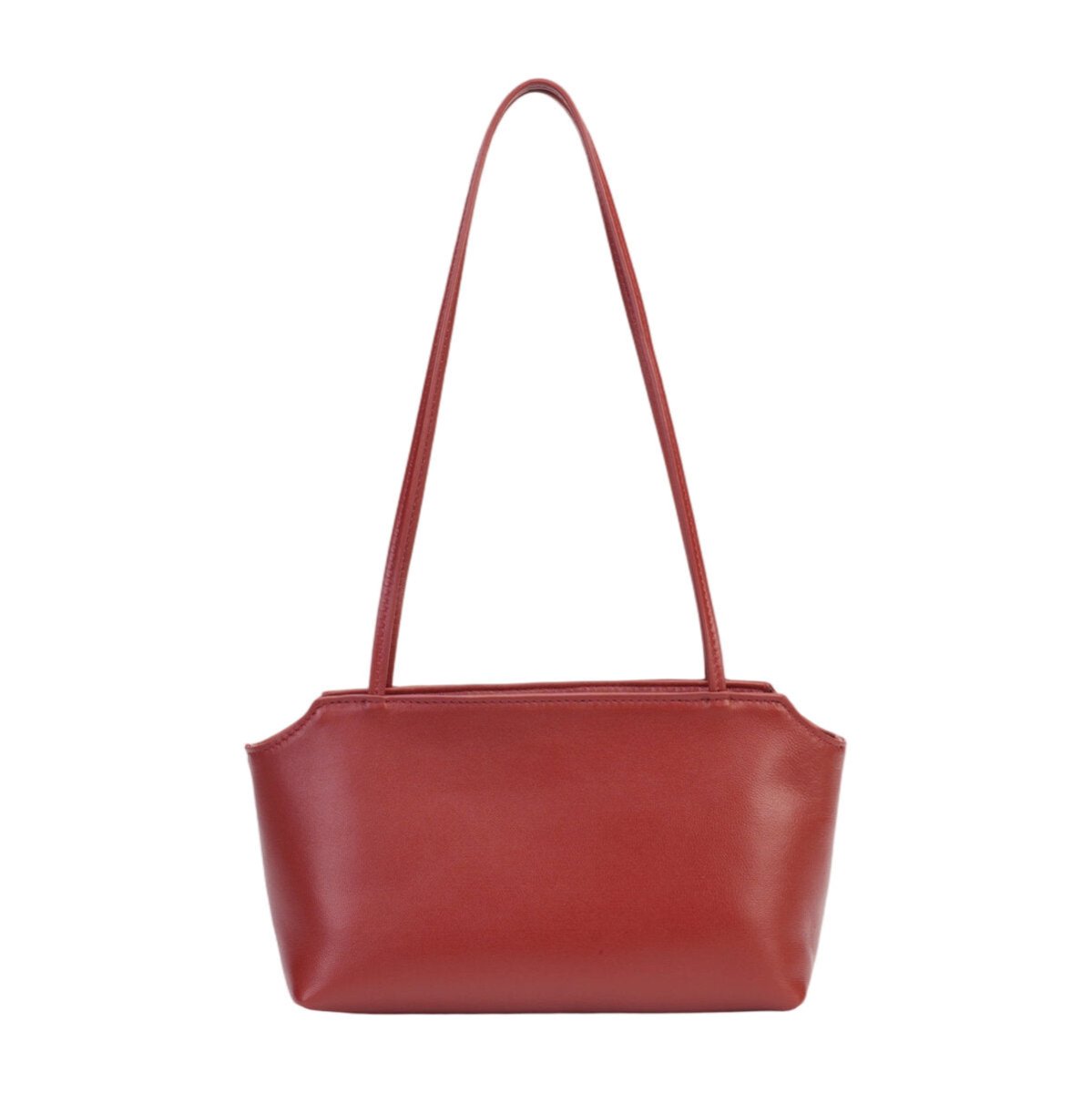 Goatskin Leather Trapezoid Shoulder Bag – Ultra-Lightweight Minimalist Underarm Purse