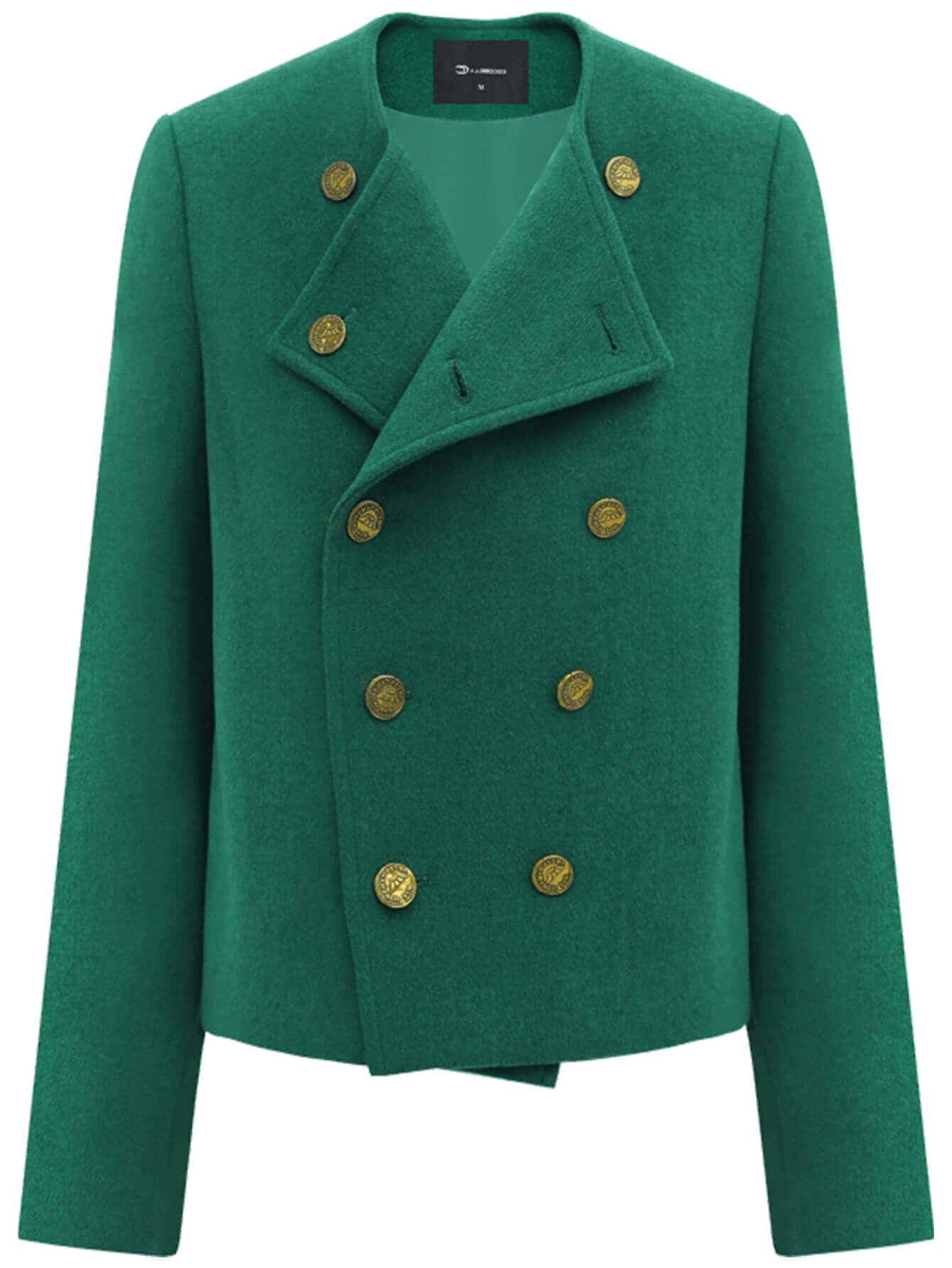 green double breasted wool blend jacket all green 4