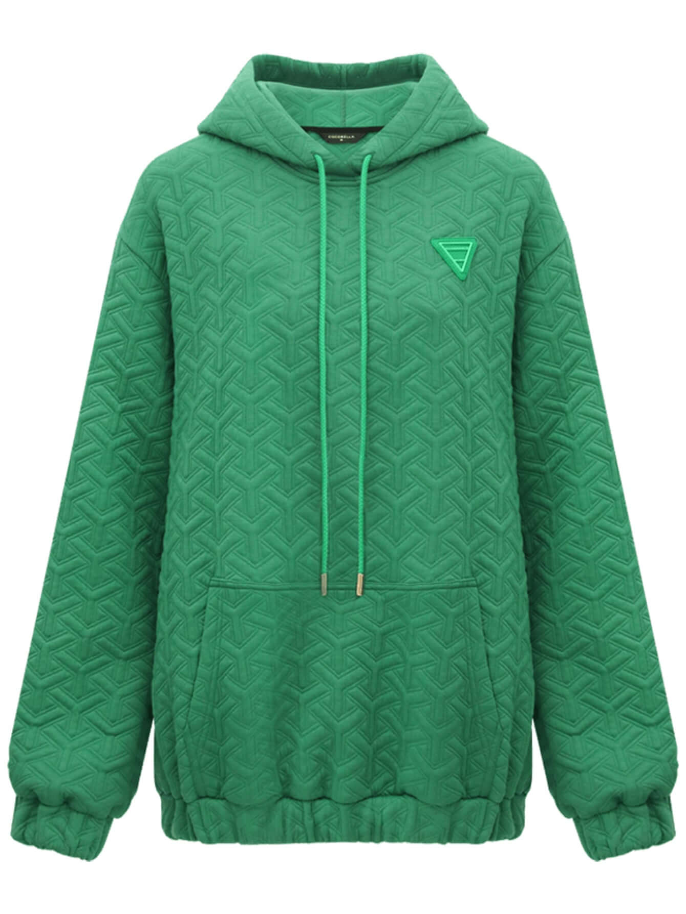 green quilted hoodie all green 4