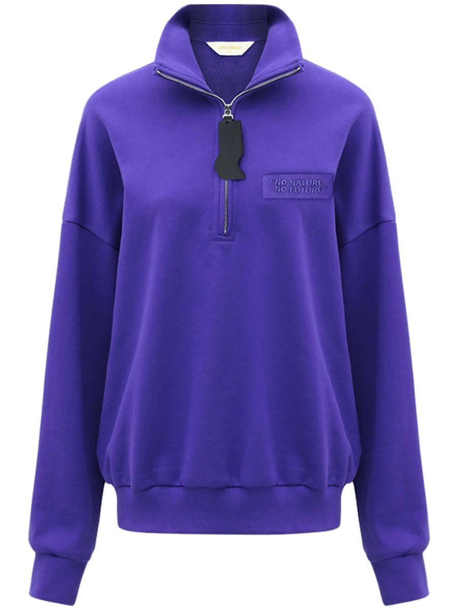 half zip drop shoulder purple sweater all purple 4