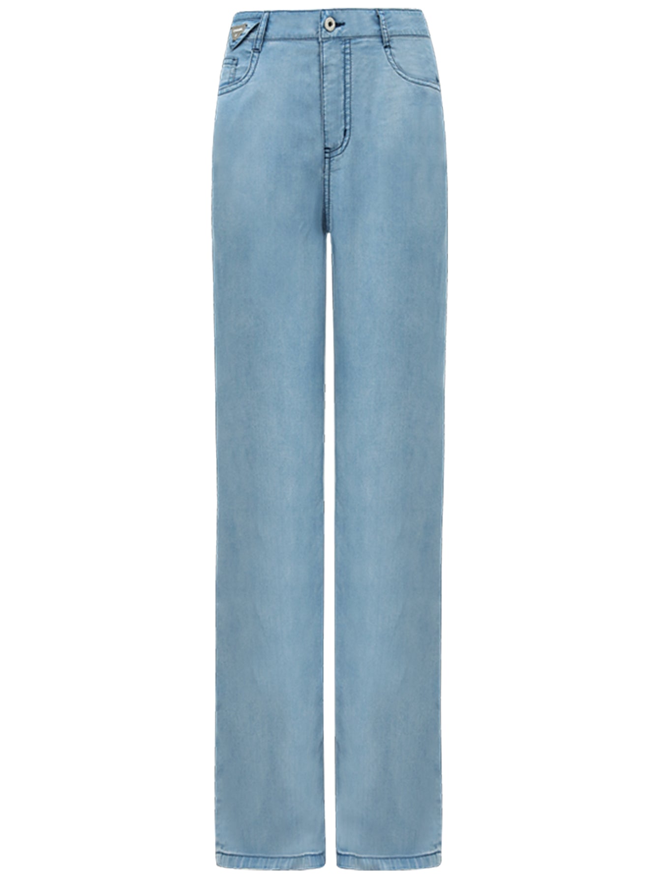 high waist draped straight leg blue jeans all blue 4